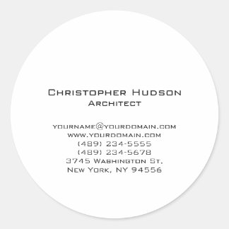 Sticker Rond Noir Blanc Simple Plain Architect