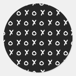 Sticker Rond Noir & Blanc X O XO X&O's Tendance Mignon