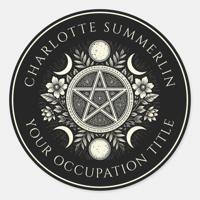 Sticker Rond Noir céleste (Devant)