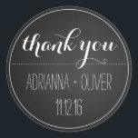 Sticker Rond Noir Chalkboard Vintage Wedding<br><div class="desc"></div>