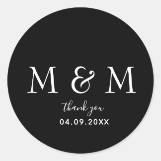 Sticker rond noir classique