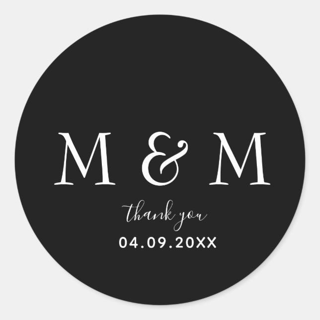 Sticker rond noir classique (Devant)