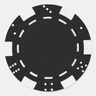 Sticker Rond noir d'autocollant de pokerchip