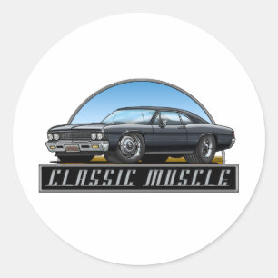 Sticker Rond Noir de 66 Chevelle