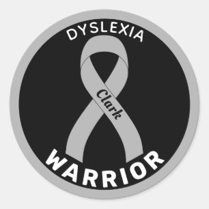 Sticker rond noir Dyslexia Warrier