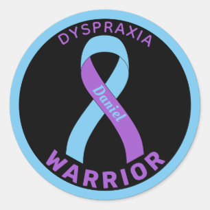 Sticker rond noir Dyspraxia Warrier