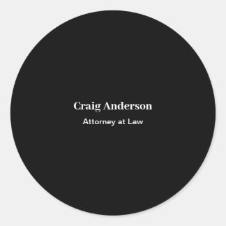 Sticker Rond Noir Élégant Moderne Simple Professionnel