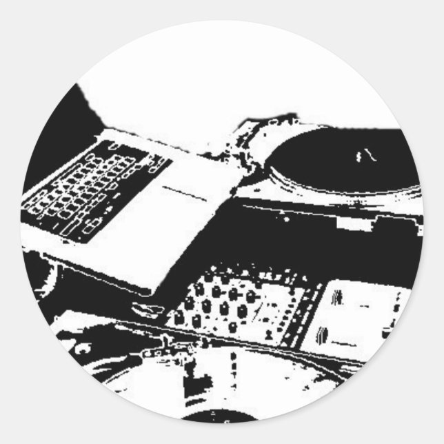 Sticker Rond noir et blanc (Devant)
