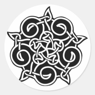 Sticker Rond Noir Et Blanc Celtique