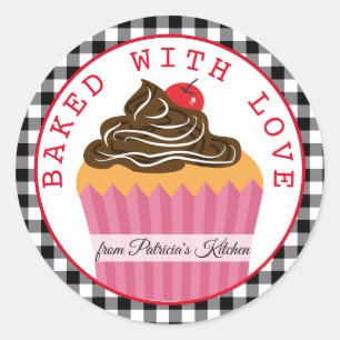 Sticker Rond Noir Et Blanc De Noël Pâté D'Amour