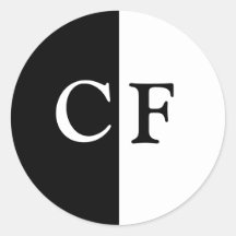 Noir et blanc demi initiales personnalisées