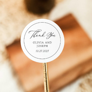 Sticker Rond Noir et blanc   Mariage classique italien d'élégan