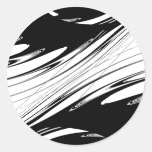 Sticker Rond Noir et Blanc Moderne