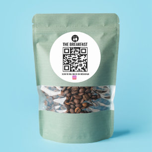 Sticker Rond Noir et blanc Moderne Business Instagram Qr Code