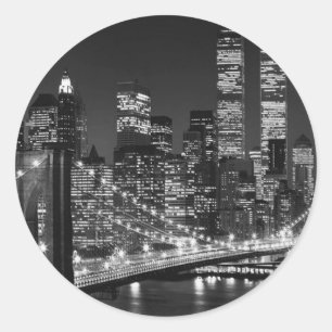 Sticker Rond Noir et blanc New York City