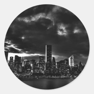 Sticker Rond Noir et blanc New York City