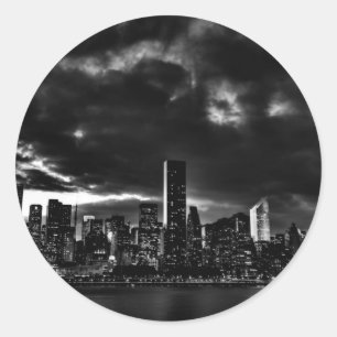 Sticker Rond Noir et blanc New York City