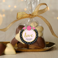 Noir et blanc Polka point Rose Amour Mariage