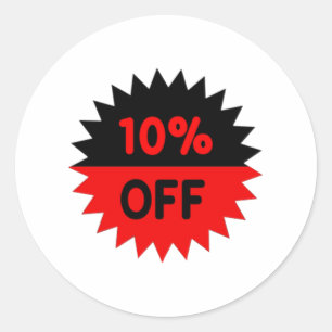 Sticker Rond Noir et rouge 10% désactivé