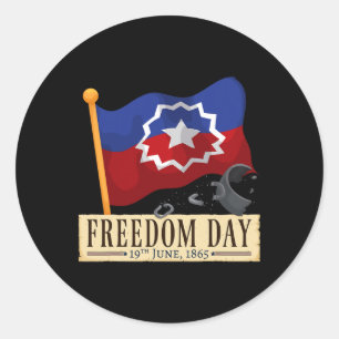 Sticker Rond Noir Fier Africain-Américain Pour Le Drapeau 19Ème