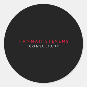 Sticker Rond Noir gris rouge professionnel moderne