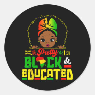 Sticker Rond Noir instruit Histoire Noire Enfants Filles Junetd