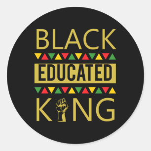 Sticker Rond Noir instruit Roi Noir Africain-Américain