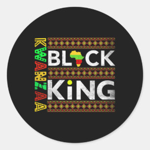 Sticker Rond Noir Kwanzaa King Afrique Hommes Américains Bruh M
