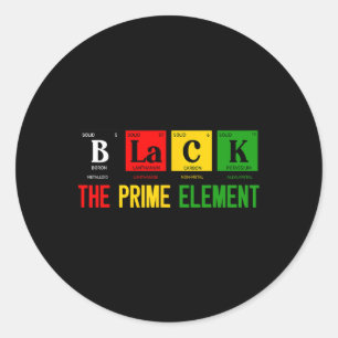 Sticker Rond Noir Le Premier Élément Mois de l'Histoire des Noi