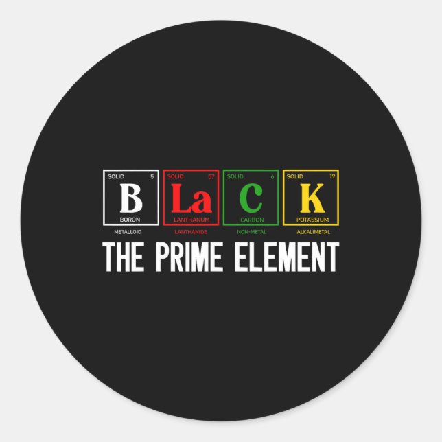 Sticker Rond Noir Le Premier Élément Mois de l'Histoire des Noi (Devant)