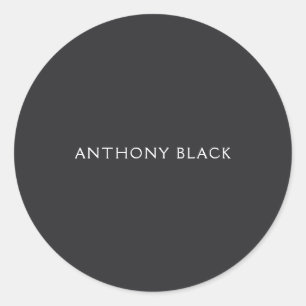Sticker Rond Noir Mat Minimaliste Élégant Moderne
