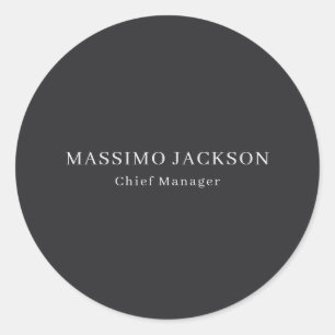 Sticker Rond Noir Mat Professionnel Moderne Élégant Simple