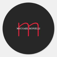 Noir moderne rouge monogramme professionnel