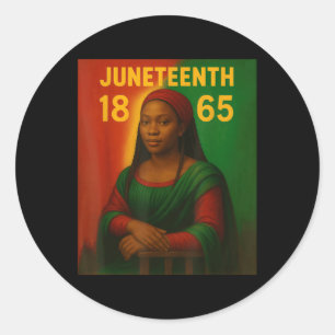 Sticker Rond Noir Mona Lisa Graphisme Afro Africain Américain J