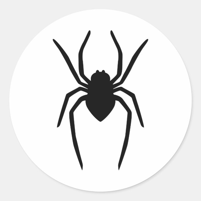 Sticker Rond Noir (Ou Toute Autre Couleur) Araignée Silhouette (Devant)