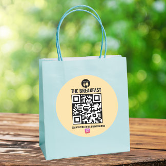 Sticker Rond Noir, Pêcher Moderne Entreprise Instagram Qr Code