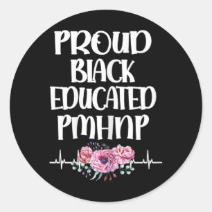 Sticker Rond Noir Pmhnp Psychiatrique infirmière praticienne