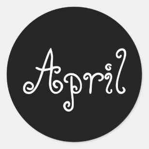 Sticker rond noir poupée d'avril par Janz