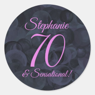 Sticker Rond Noir rose 70 et la préférence pour l'anniversair