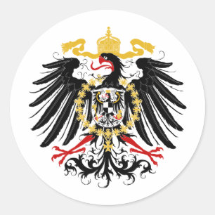 Sticker Rond Noir rouge prussien et or d'Eagle