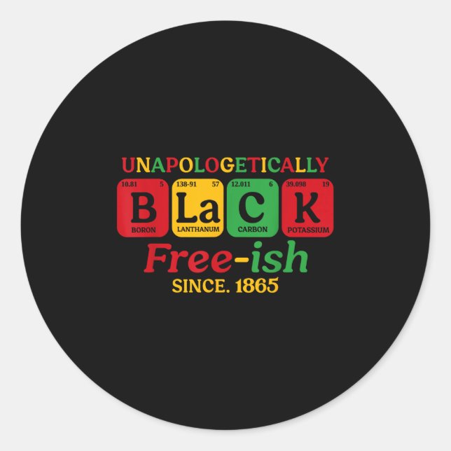 Sticker Rond Noir sans apologèse depuis 1865 Junetee (Devant)