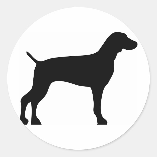 Sticker Rond noir weimaraner (Devant)