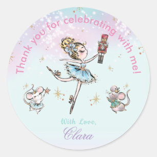 Sticker Rond Noisette Noël anniversaire Merci Favoriser