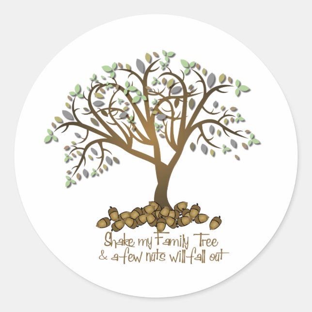 Sticker Rond Noix d'arbre familial (Devant)