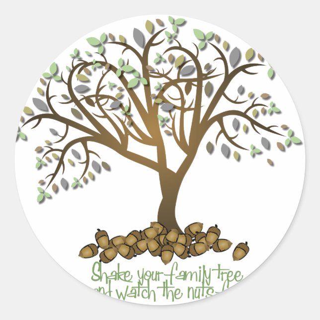 Sticker Rond Noix d'arbre familial (Devant)