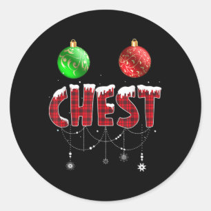 Sticker Rond Noix de Noël Correspondantes Couple châtaignes 4