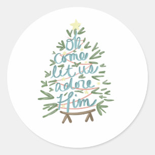 Sticker Rond Noix de poitrine Chemise de Noël Funny Matching Co