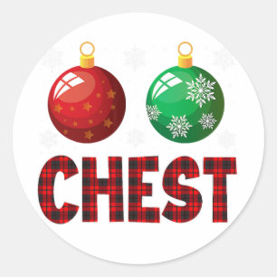 Sticker Rond Noix de poitrine Chemise de Noël Funny Matching Co