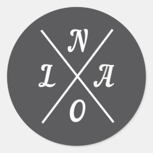 Sticker Rond Nola La Nouvelle-Orléans Louisiane États-Unis