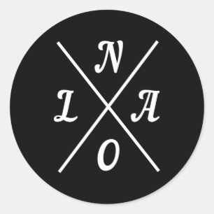 Sticker Rond Nola La Nouvelle-Orléans Louisiane États-Unis _1